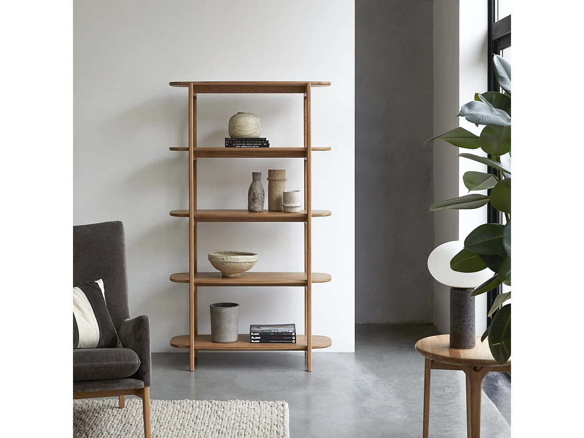 Bücherregal Rozenn aus massivem Eichenholz