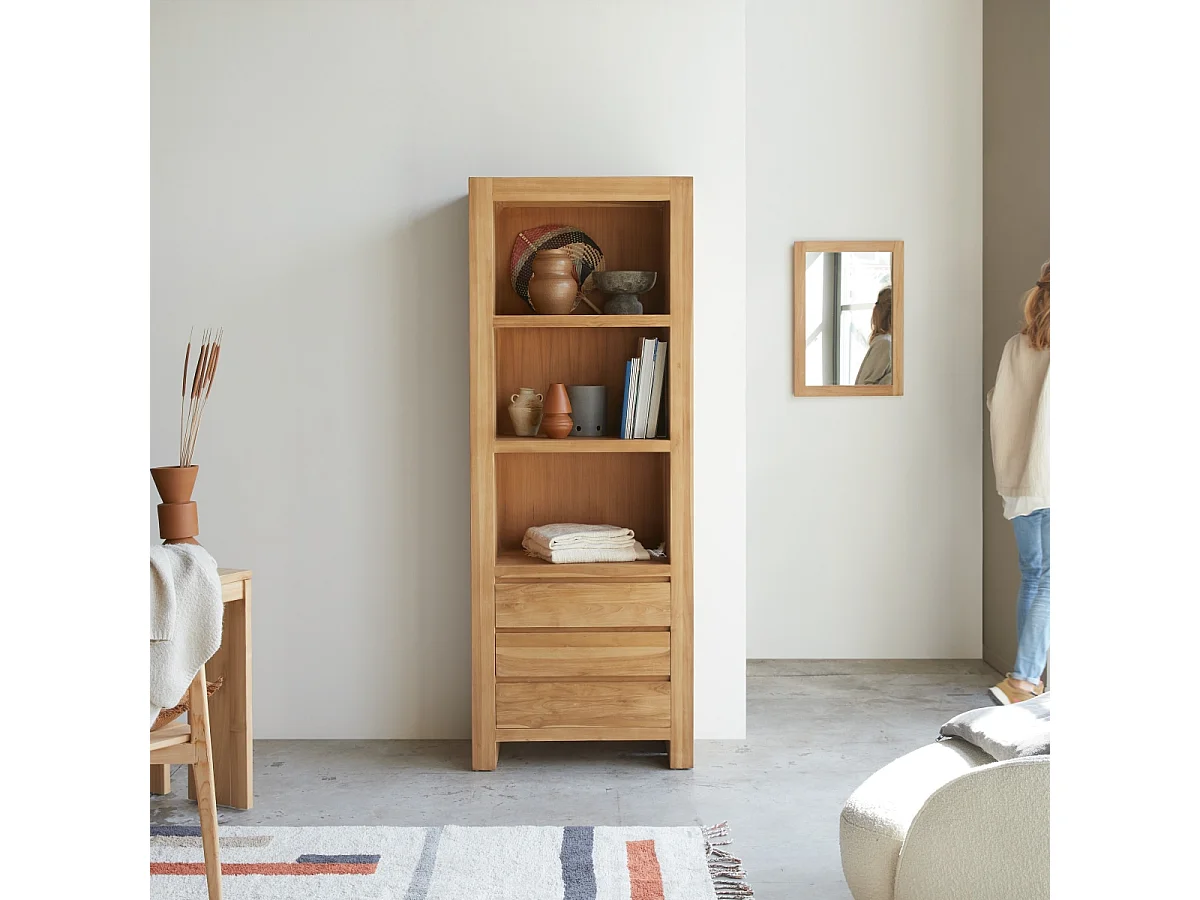 Bibliothèque en bois de teck 75x200 Eden