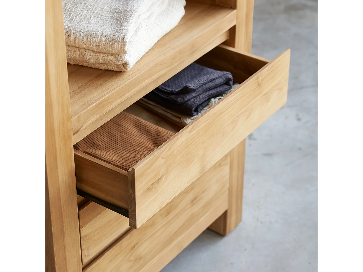 Bibliothèque en bois de teck 75x200 Eden