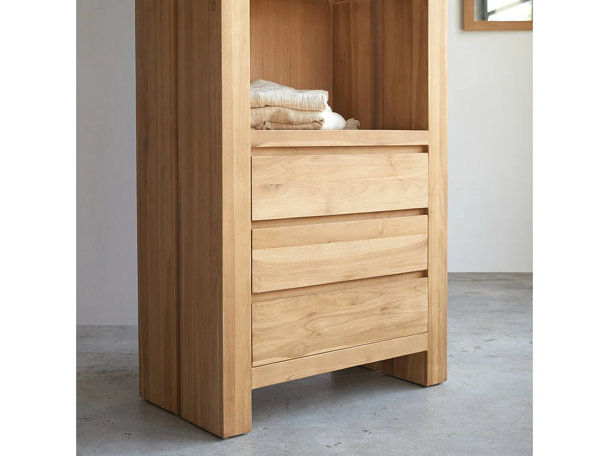 Bibliothèque en bois de teck 75x200 Eden