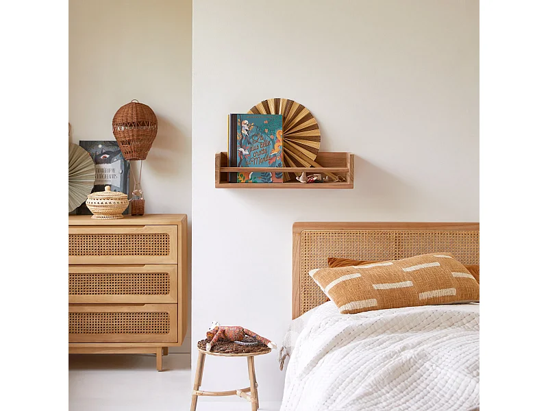 Mensola da parete per bambini in legno di teak Ugo 60