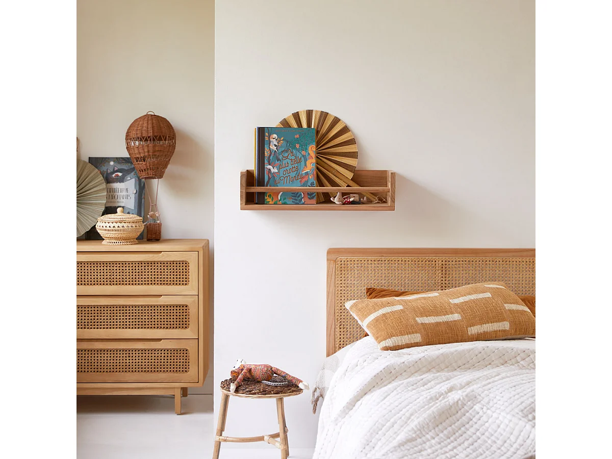 Mensola da parete per bambini in legno di teak Ugo 60