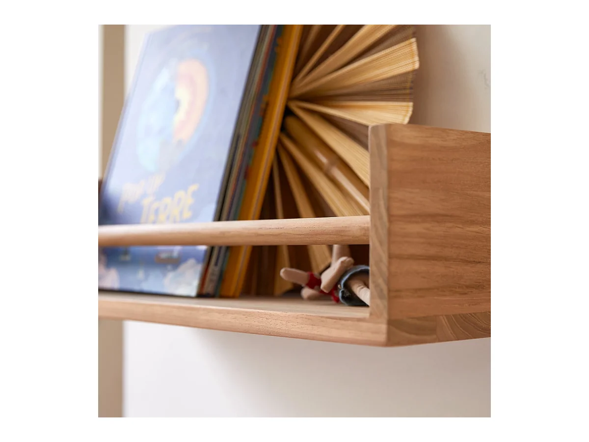 Mensola da parete per bambini in legno di teak Ugo 60
