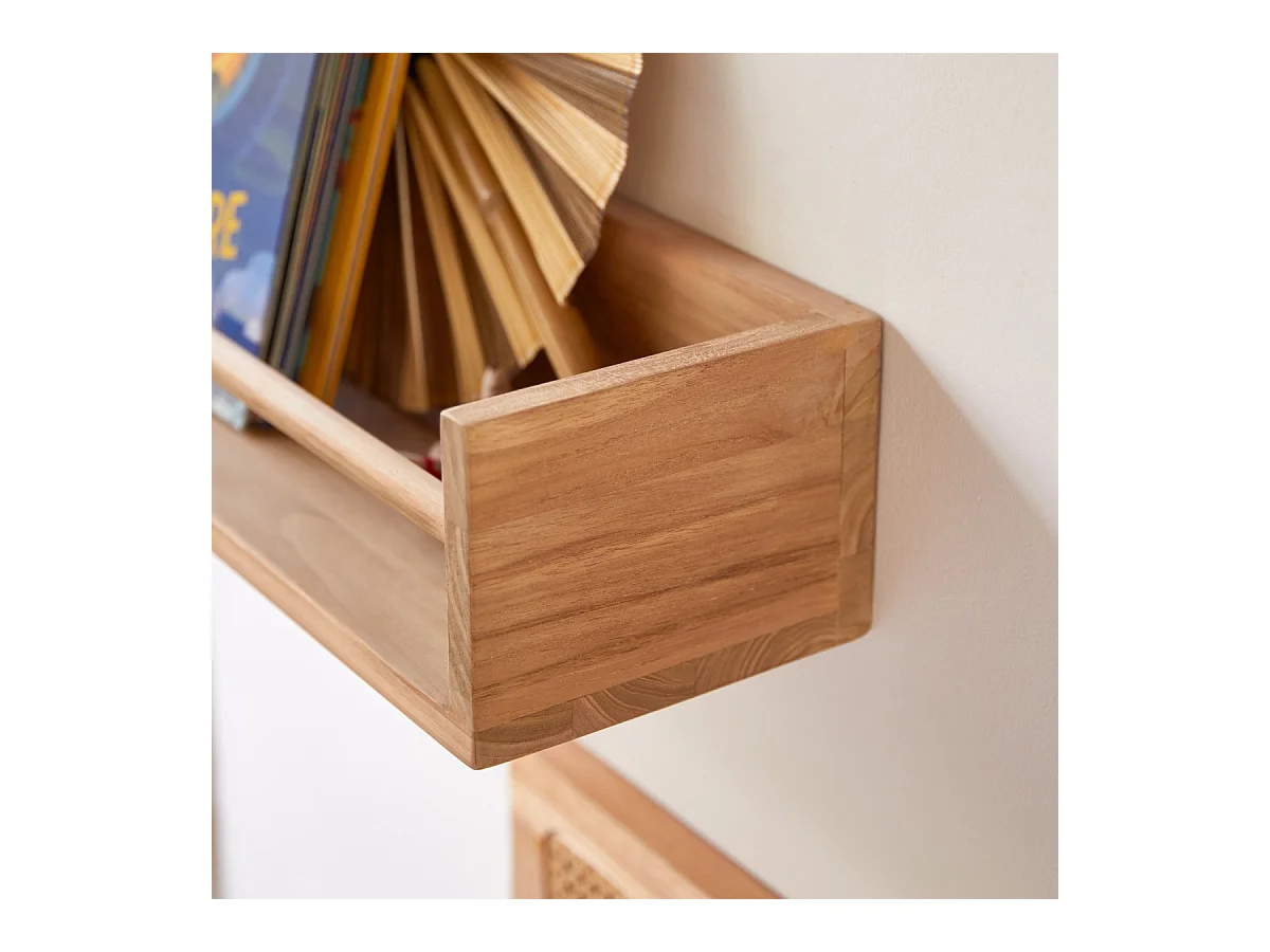 Mensola da parete per bambini in legno di teak Ugo 60