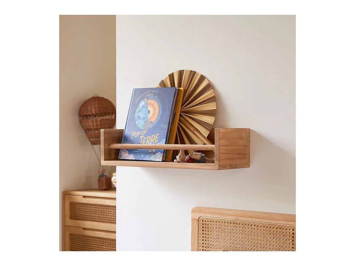 Mensola da parete per bambini in legno di teak Ugo 60