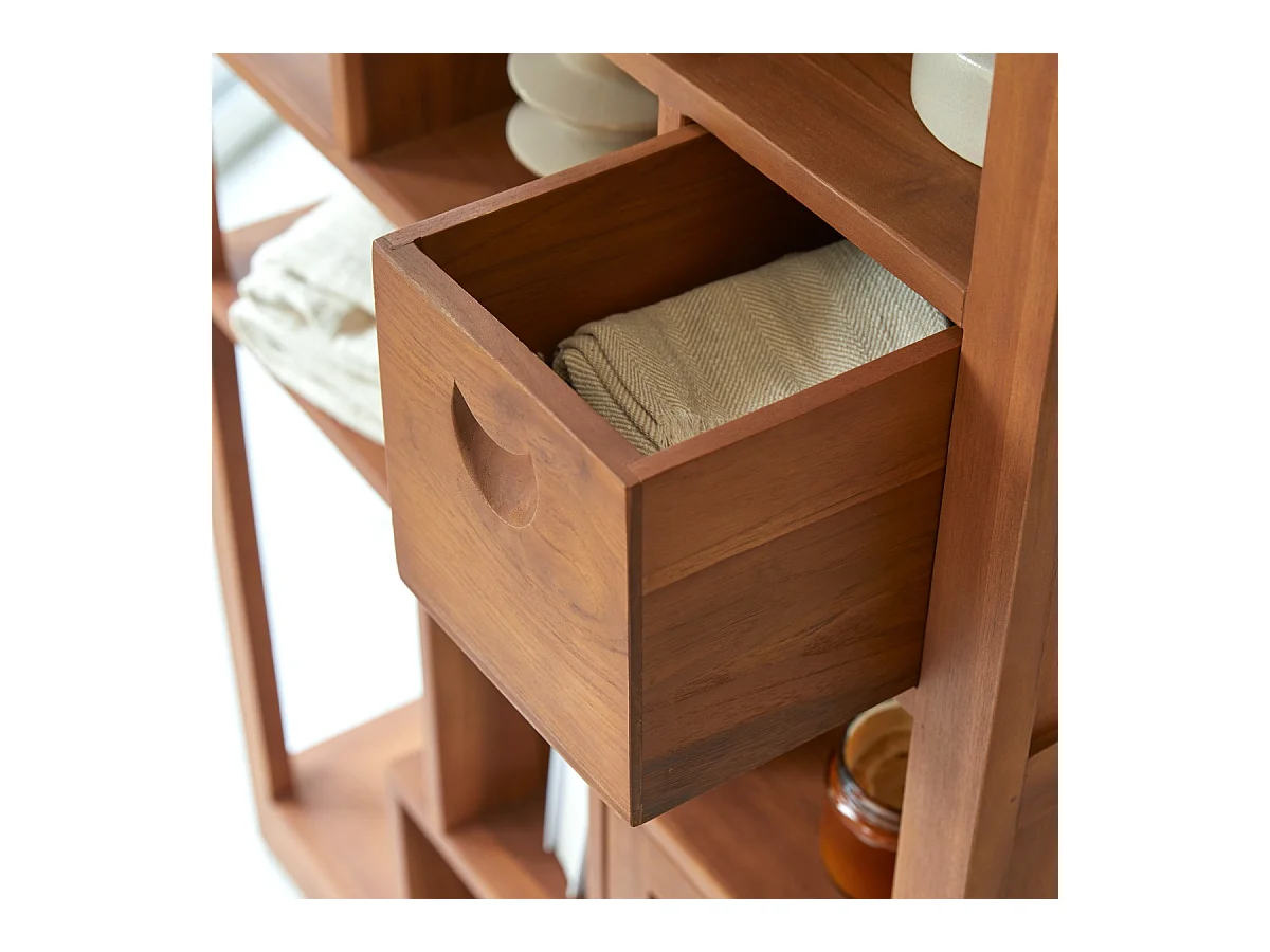 Bibliothèque en bois de teck 90x180 Zen Alco Tipo