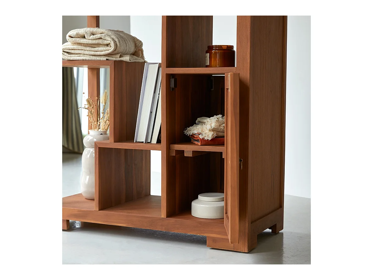 Bibliothèque en bois de teck 90x180 Zen Alco Tipo