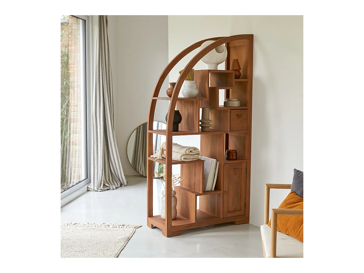 Bibliothèque en bois de teck 90x180 Zen Alco Tipo