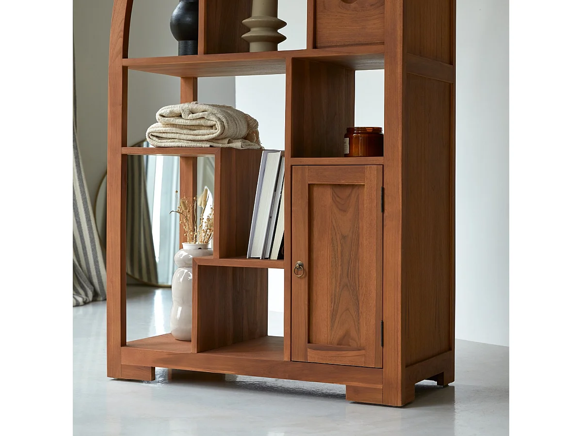 Bibliothèque en bois de teck 90x180 Zen Alco Tipo