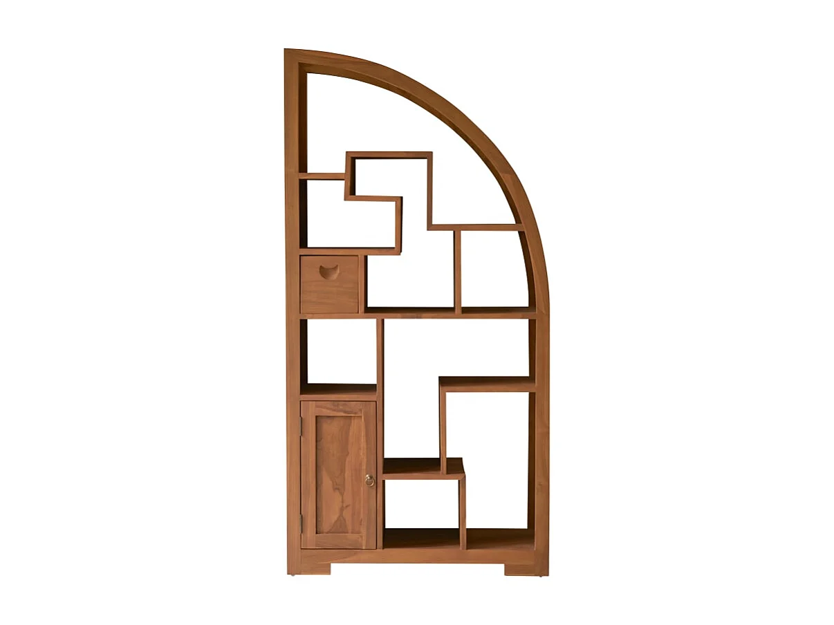 Regal Bücherregal aus Teak Teakholz Holz massiv Natur Bogen neu Tikamoon