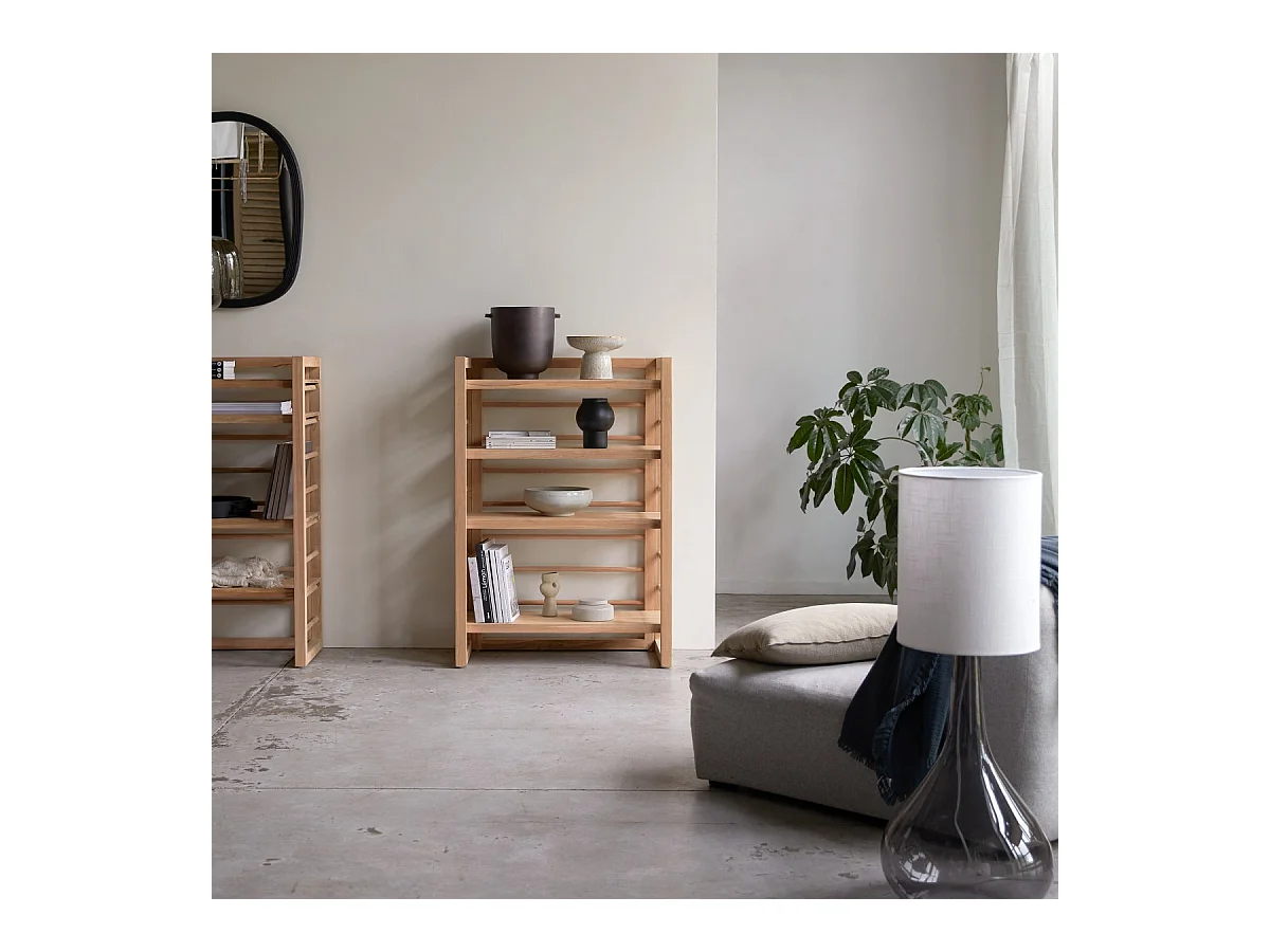 Bibliothèque en bois de teck 80x115 Sera