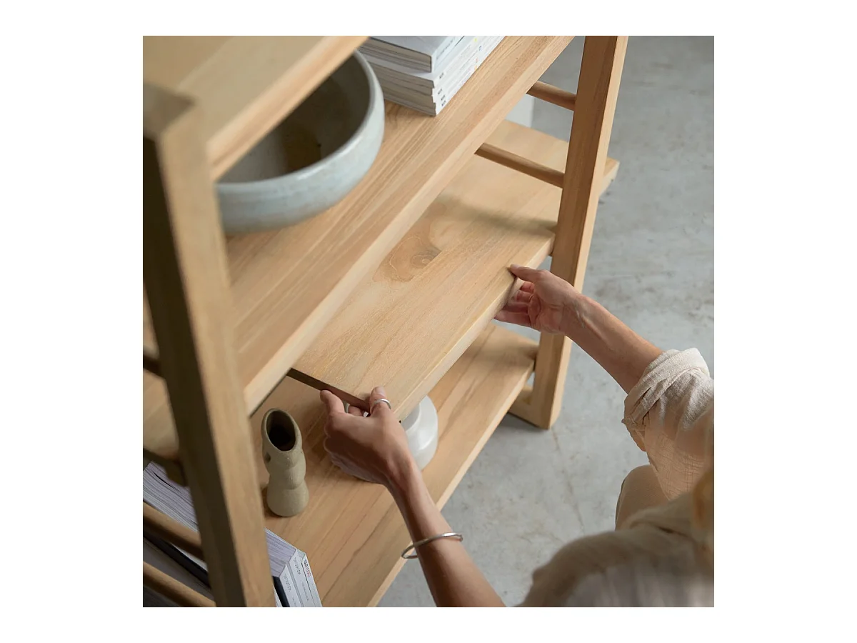 Bibliothèque en bois de teck 80x115 Sera