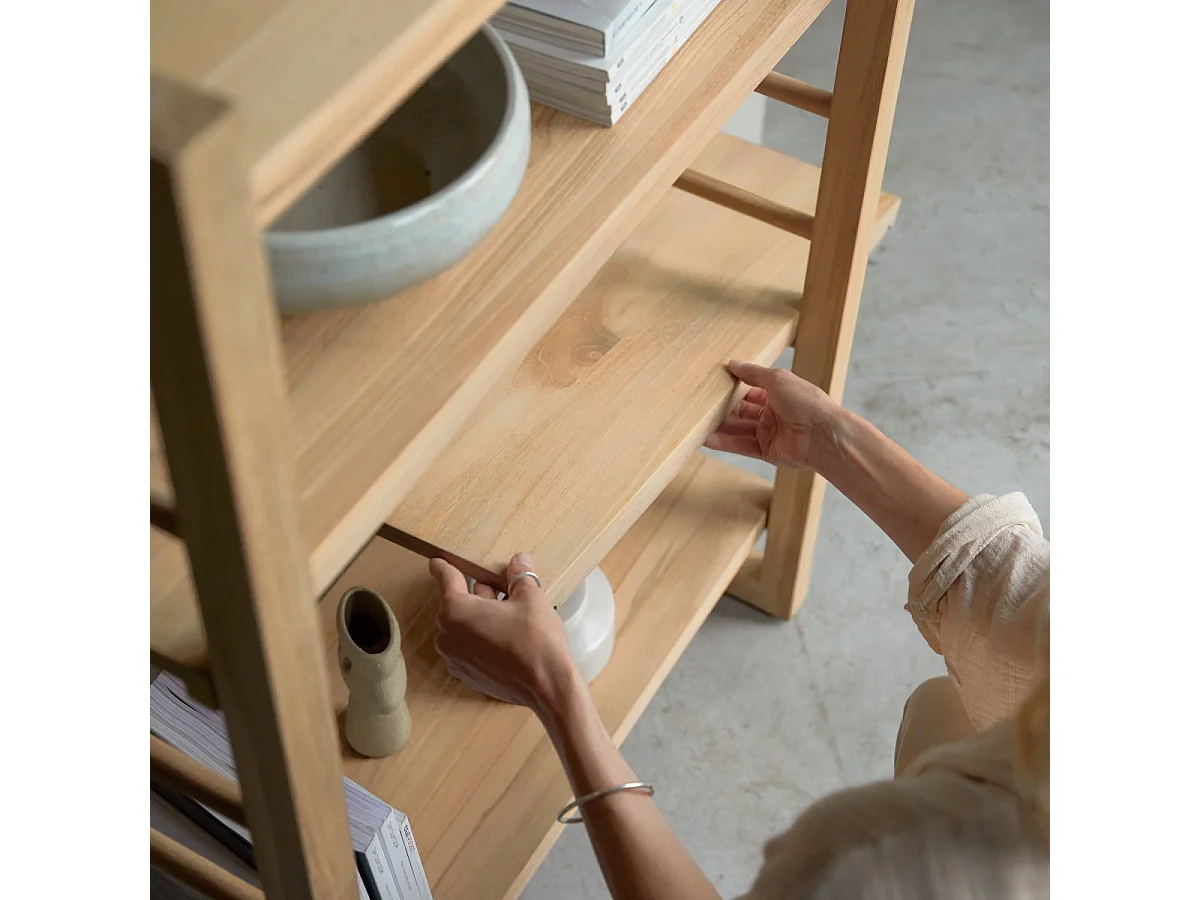 Bibliothèque en bois de teck 80x115 Sera