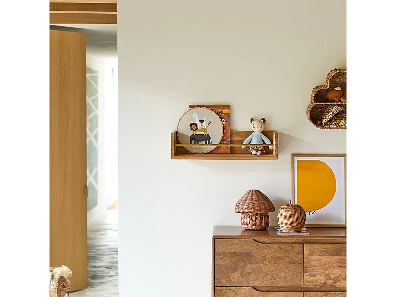 Mensola da parete per bambini in legno di teak Sasha 60
