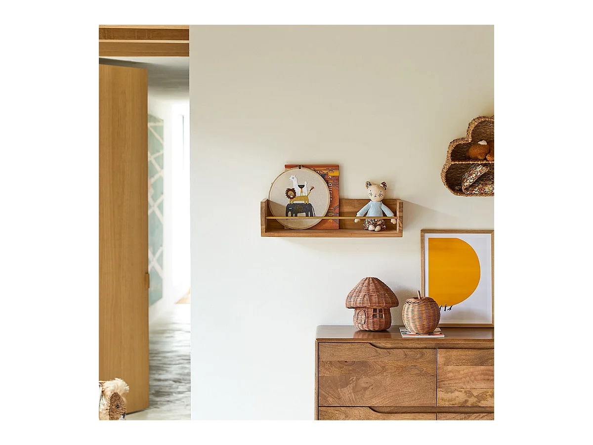Mensola da parete per bambini in legno di teak Sasha 60
