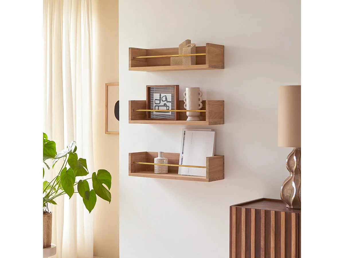 Mensola da parete per bambini in legno di teak Sasha 60