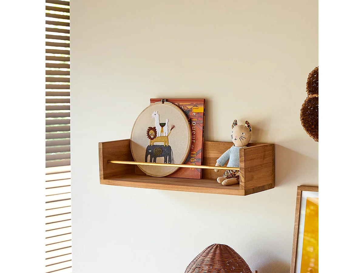 Kinder-Wandregal Sasha aus Teakholz 60