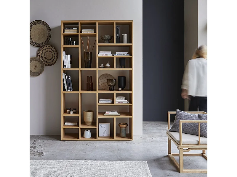 Bibliothèque Eyota en bois de chêne 130x220