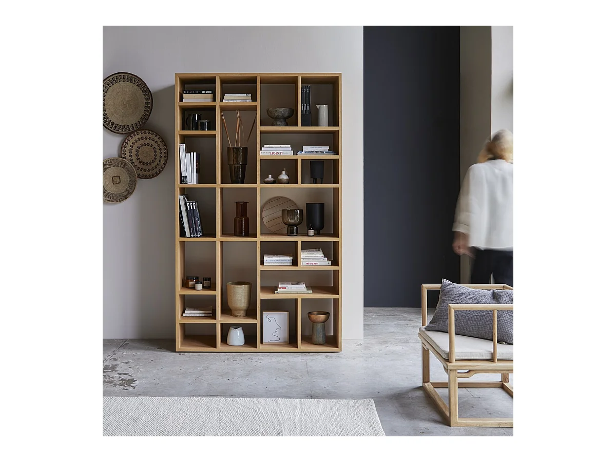 Libreria in legno di quercia Eyota 130x220