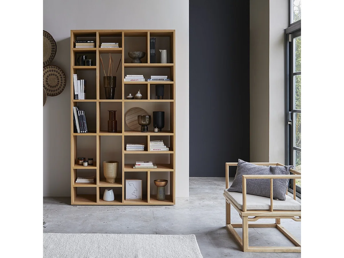 Libreria in legno di quercia Eyota 130x220