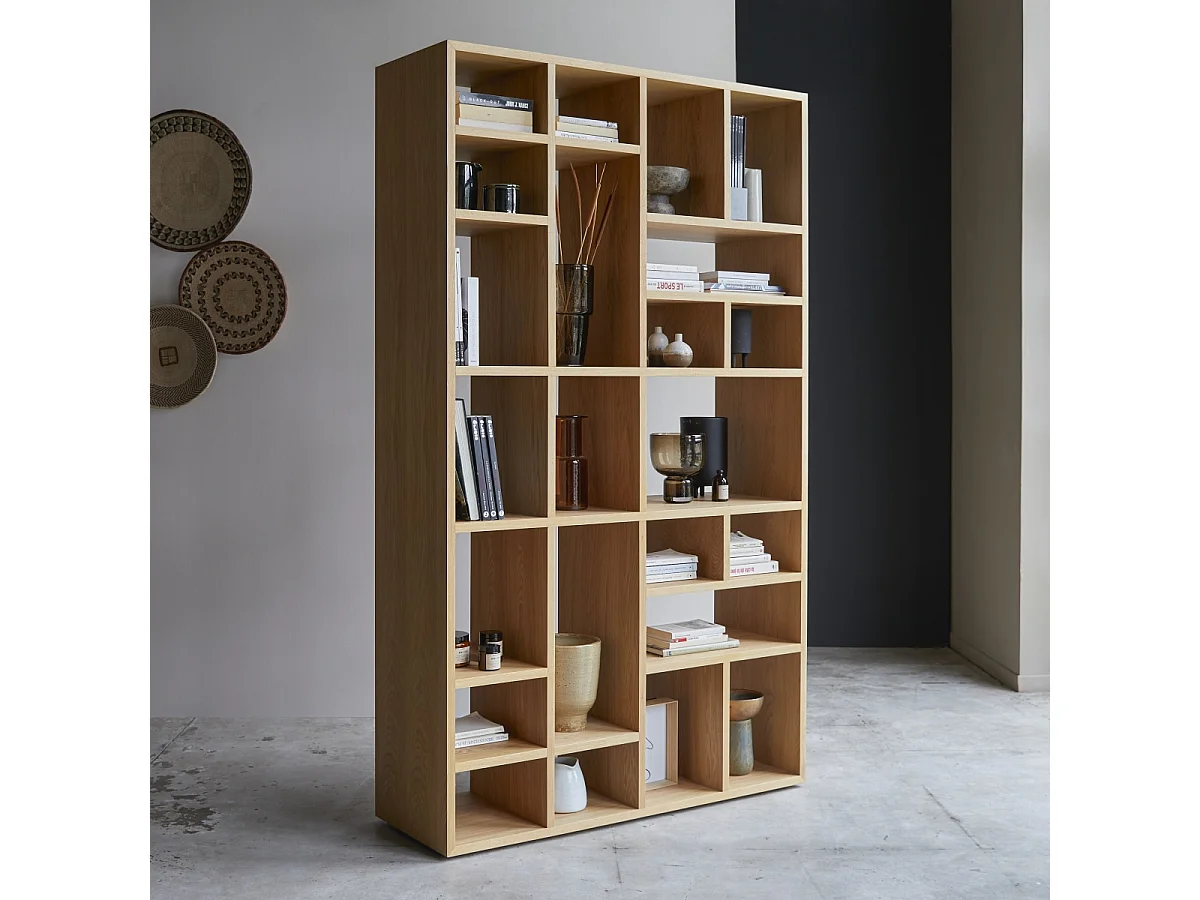 Libreria in legno di quercia Eyota 130x220