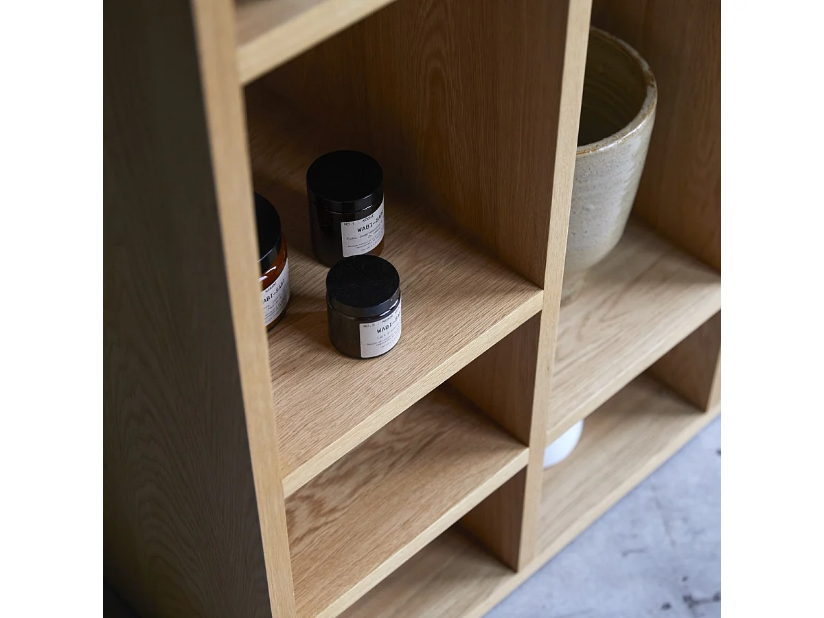 Libreria in legno di quercia Eyota 130x220