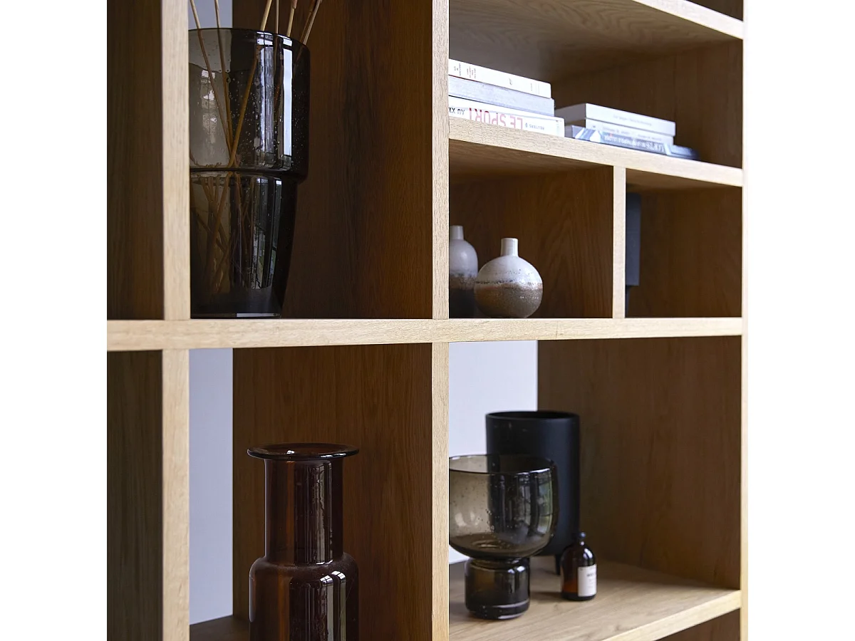 Libreria in legno di quercia Eyota 130x220