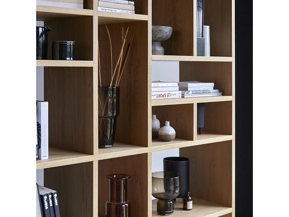 Libreria in legno di quercia Eyota 130x220