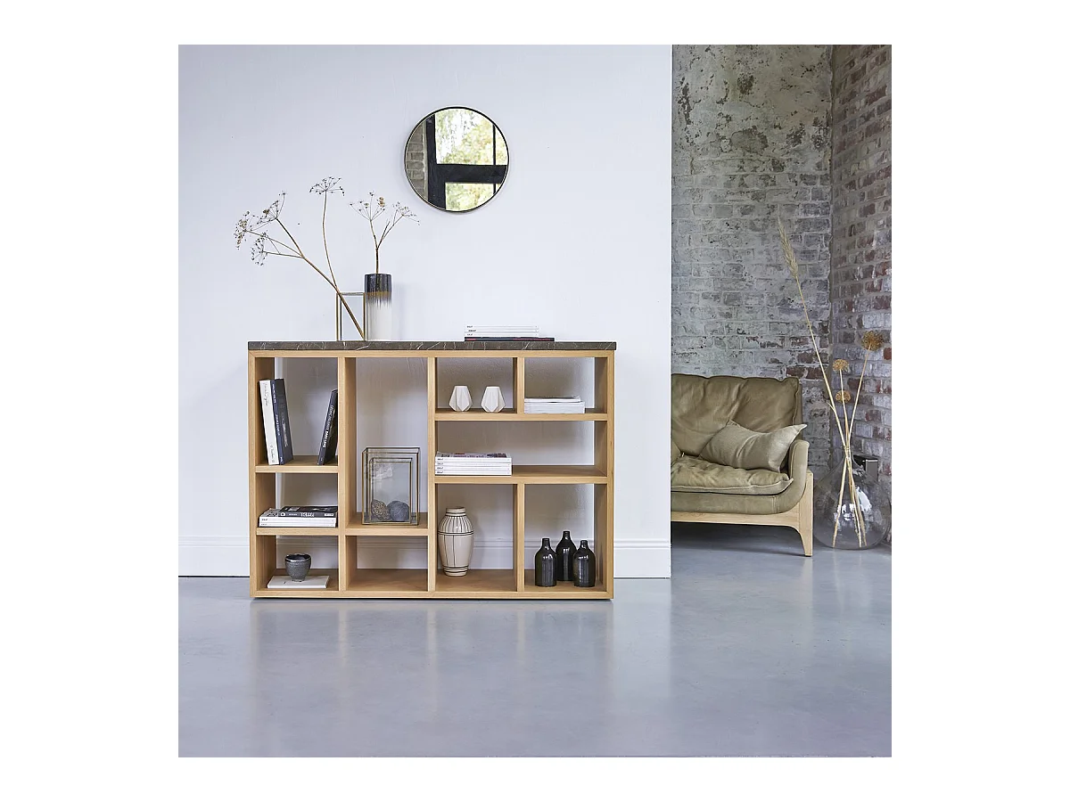 Libreria Eyota in legno di quercia 131x93