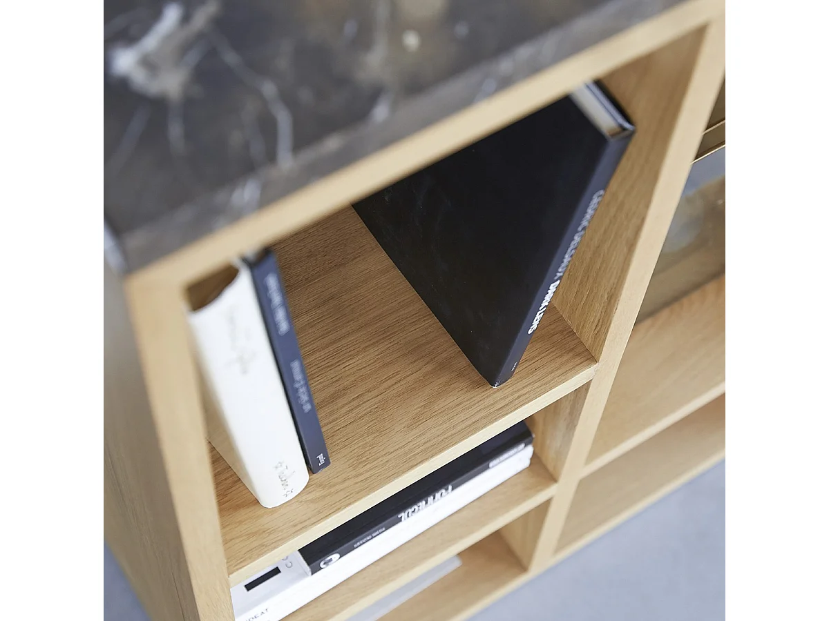 Eyota - Low bookcase in solid oak