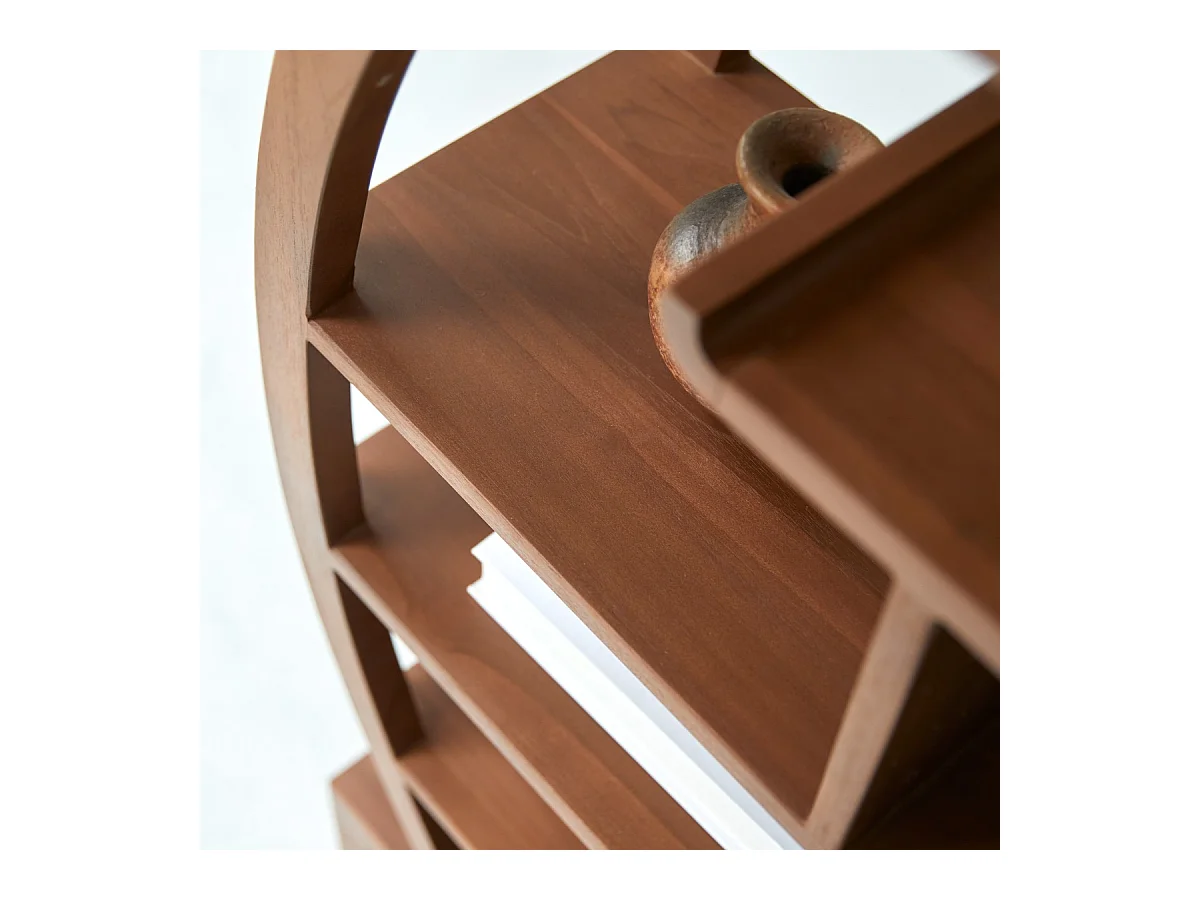 Bibliothèque en bois de teck 155x155 Sphère Bi Ying Yang