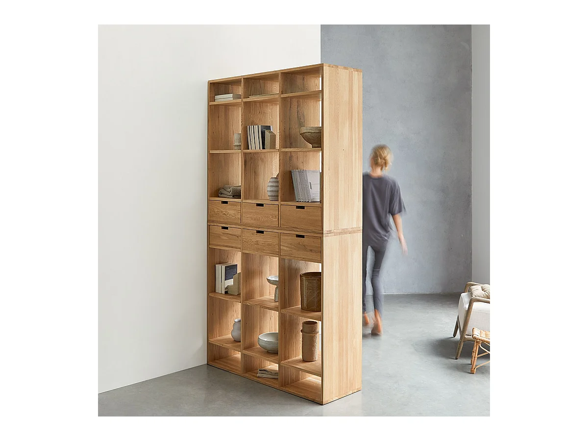 Bücherregal Miho aus Eichenholz 120×220