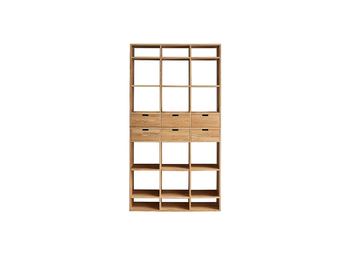 Miho - Tall bookcase in solid oak