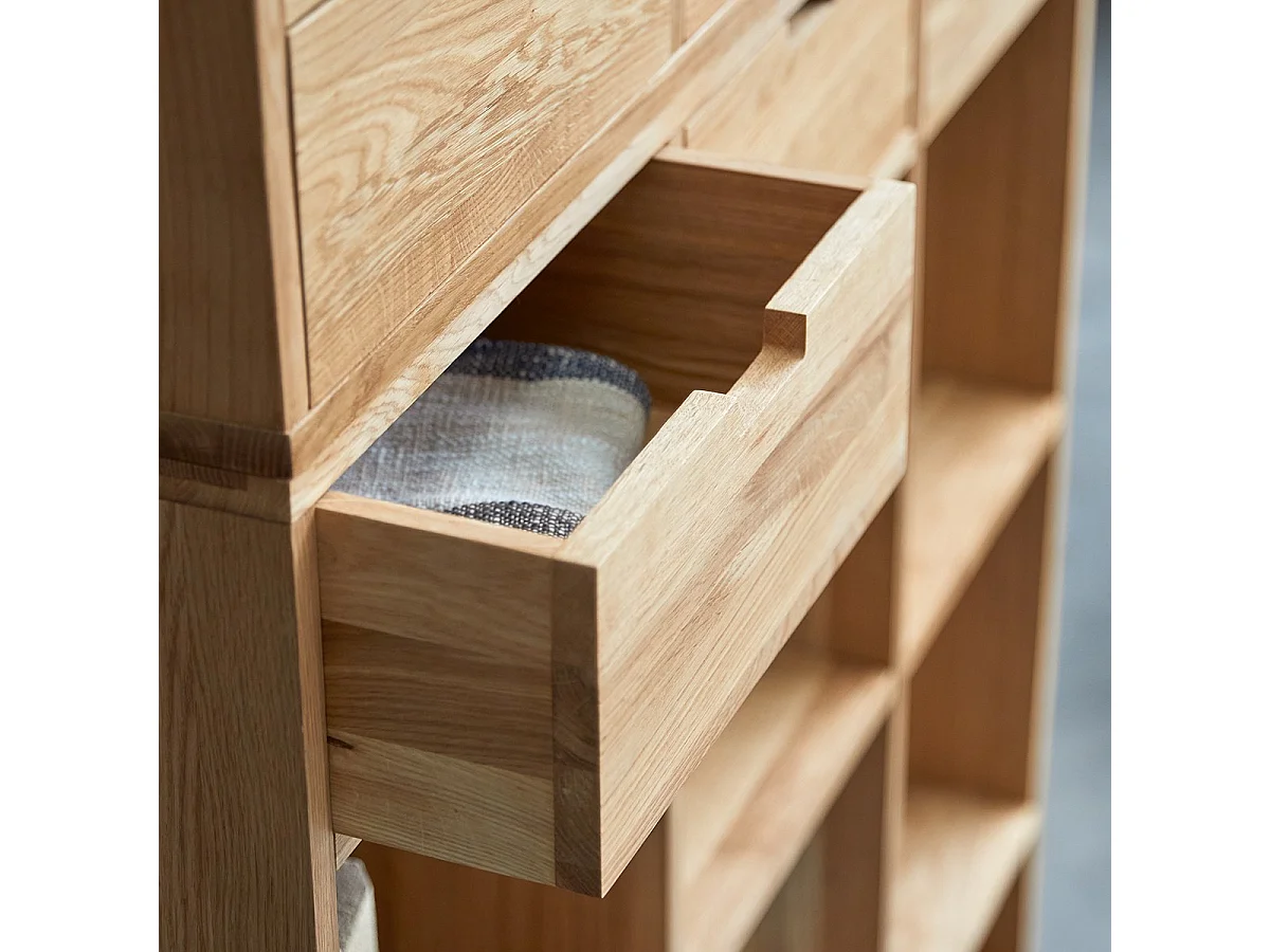 Miho - Tall bookcase in solid oak