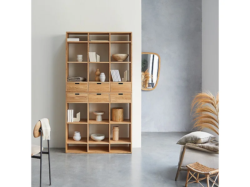 Libreria alta in legno di rovere 120 x 220 Miho