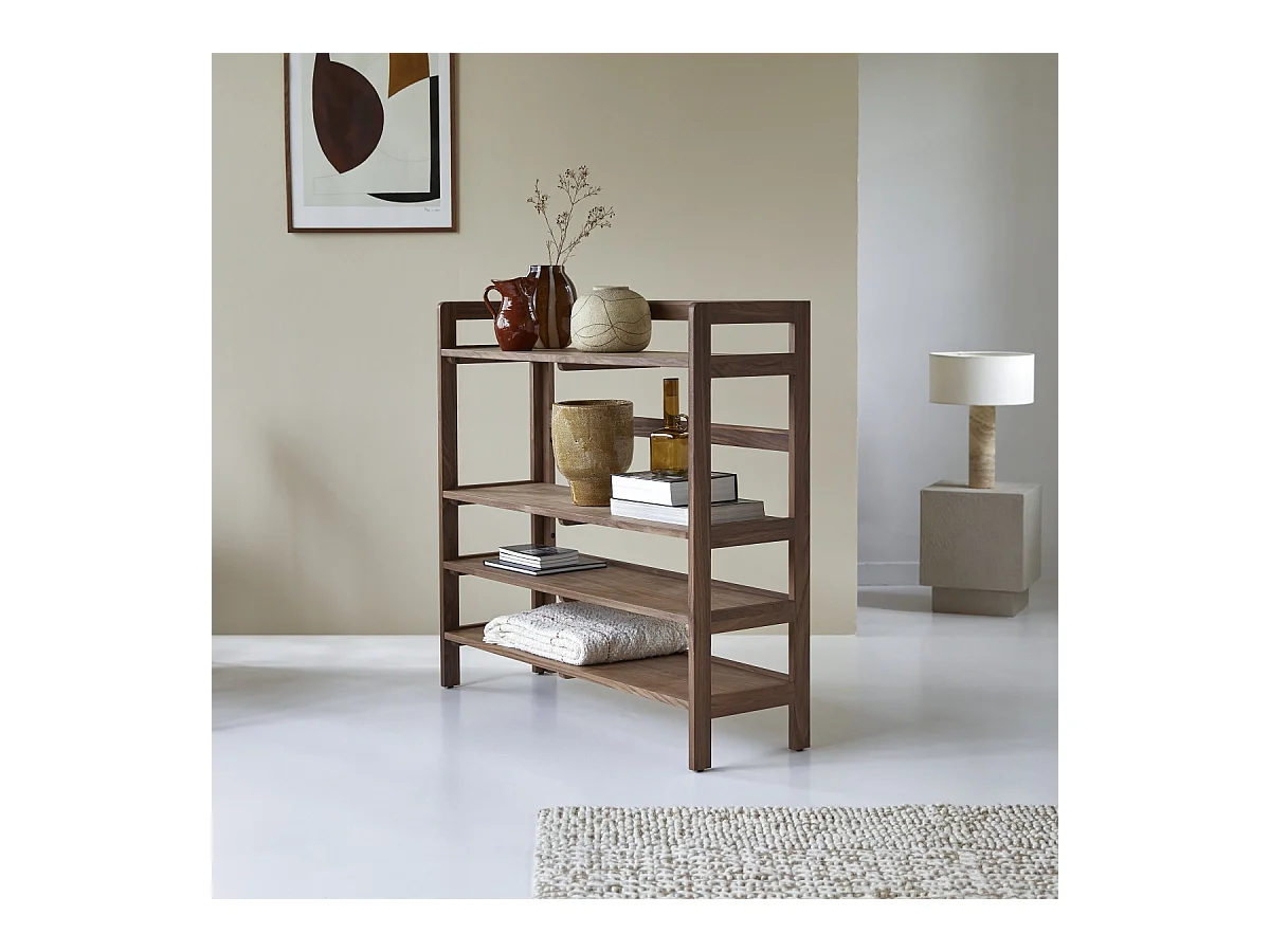 Bücherregal Esmée aus Nussbaumholz 110x105