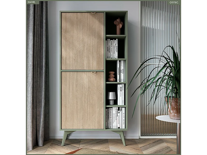 Bibliothèque - L.80 x H.160 x P.38 cm - KAORI