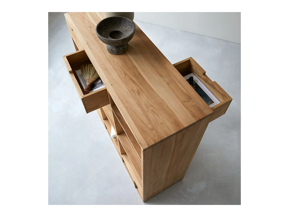 Bücherregal aus Teak massiv 110 × 120 Miho