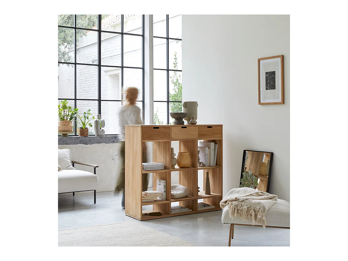 Bücherregal aus Teak massiv 110 × 120 Miho