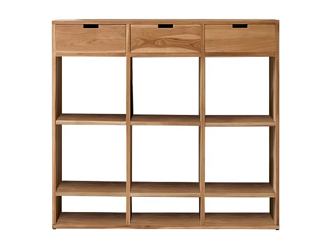 Bücherregal aus Teak massiv 110 × 120 Miho