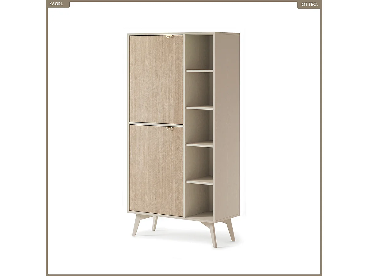 Bibliothèque - L.80 x H.160 x P.38 cm - KAORI