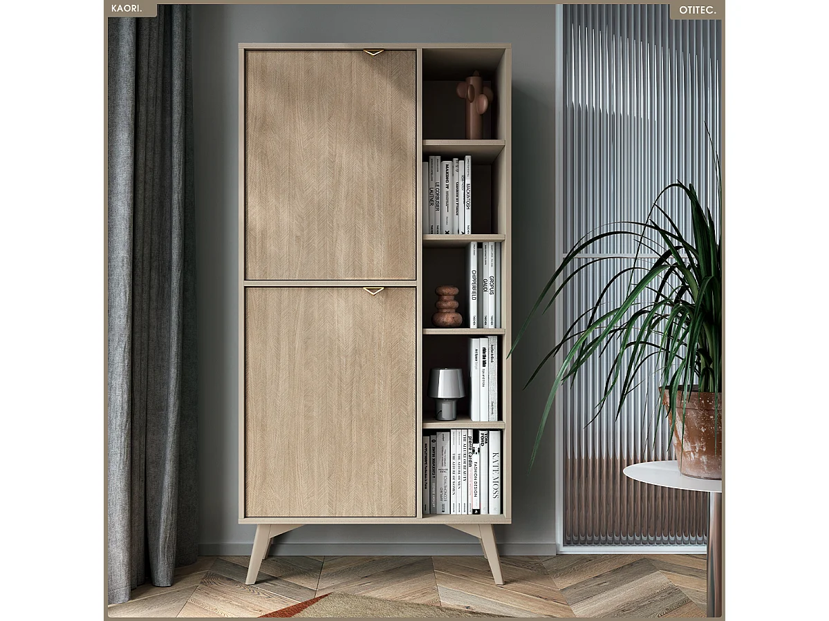 Bibliothèque - L.80 x H.160 x P.38 cm - KAORI