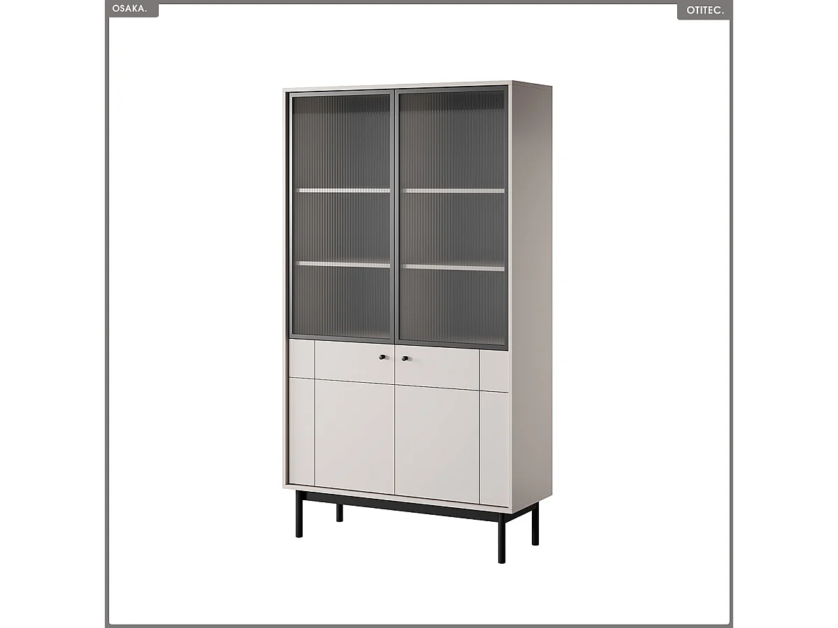 Bibliothèque vitrée – L.104 x H.185 x P.39 cm – OSAKA