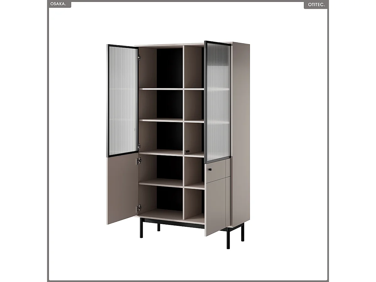 Bibliothèque vitrée – L.104 x H.185 x P.39 cm – OSAKA