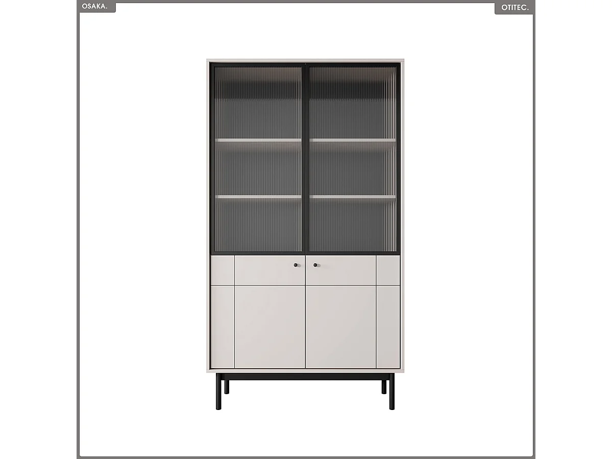 Bibliothèque vitrée – L.104 x H.185 x P.39 cm – OSAKA