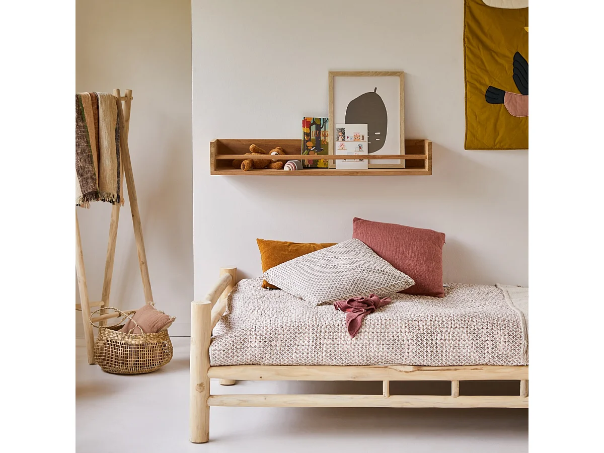 Mensola da parete per bambini in legno di teak Ugo 100