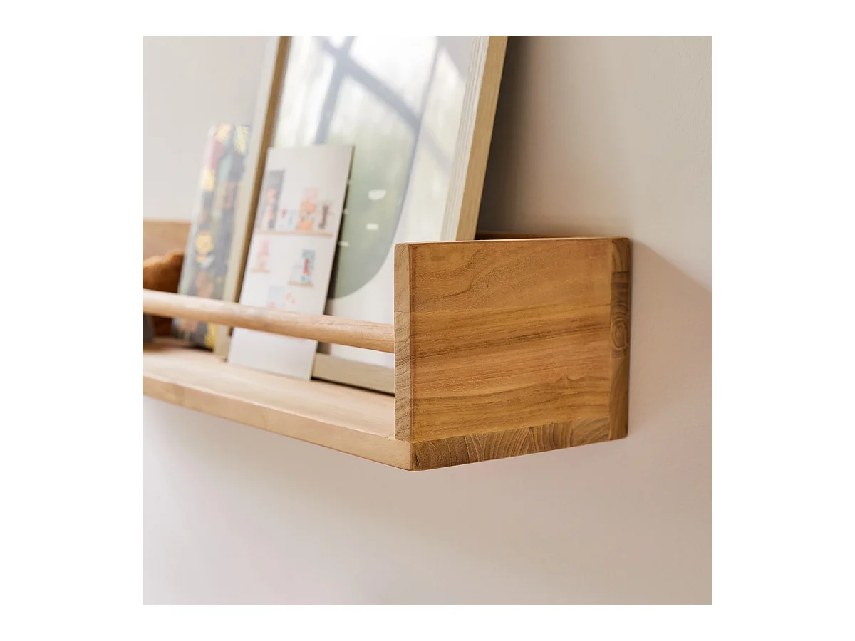 Mensola da parete per bambini in legno di teak Ugo 100