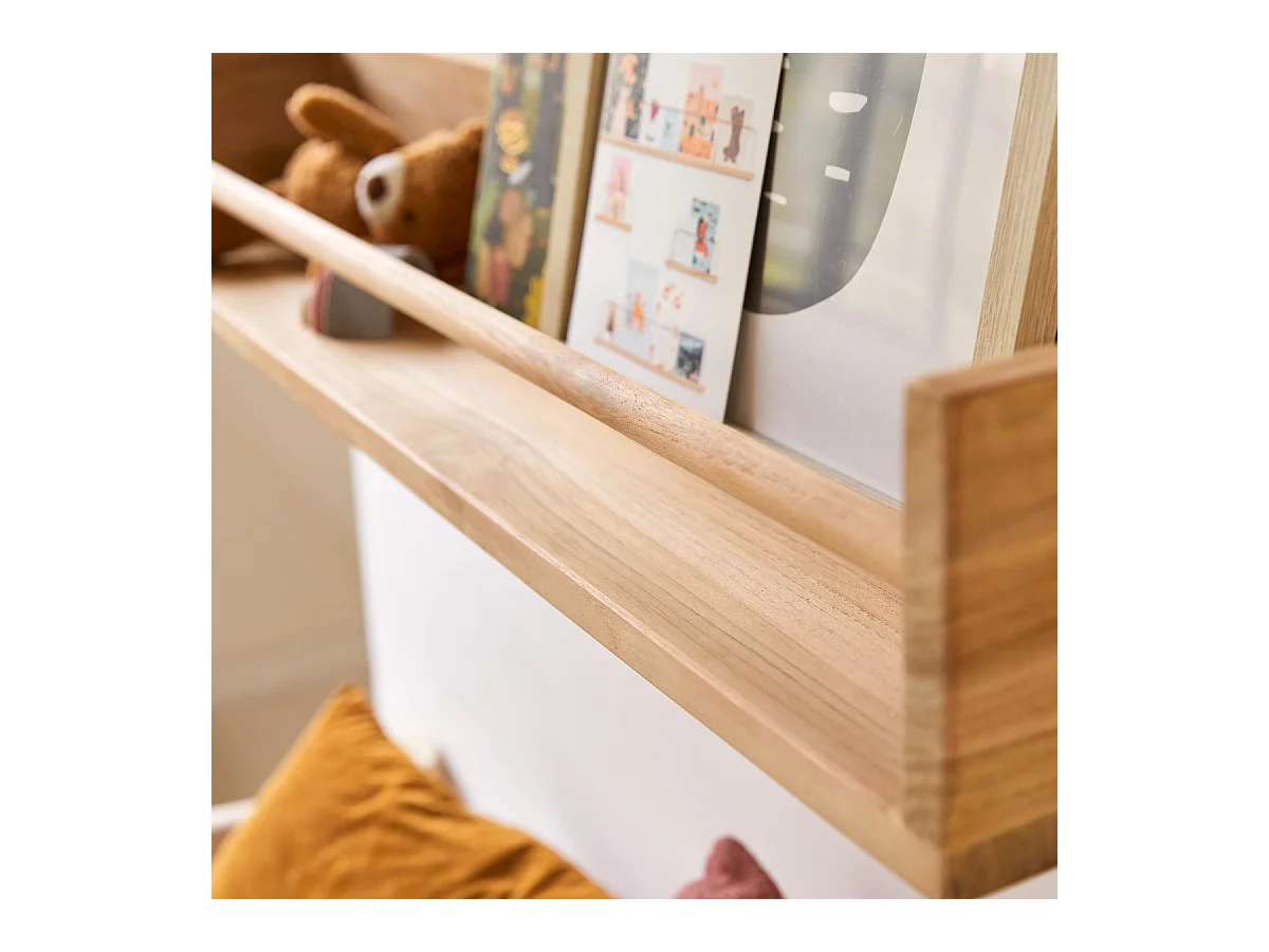 Mensola da parete per bambini in legno di teak Ugo 100