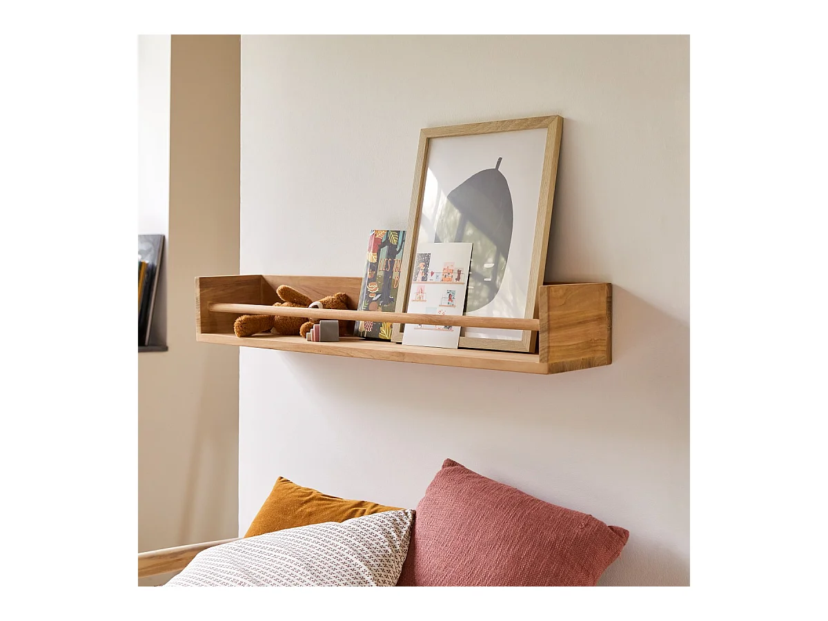 Mensola da parete per bambini in legno di teak Ugo 100