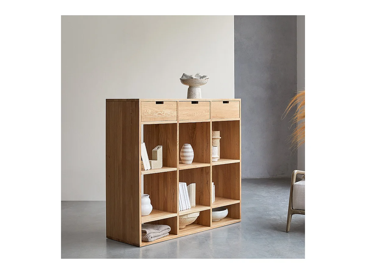 Bücherregal Miho aus Eichenholz 110×120